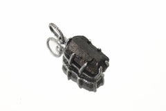 Natural Black Tourmaline Pendant Sterling Silver Claw Setting High Grade Root Chakra Protection Raw Crystal Jewelry Oxidized Finish