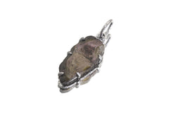 Watermelon Tourmaline Wand Pendant, Oxidized 925 Silver, Heart Chakra