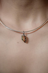 Watermelon Tourmaline Pendant, Oxidized Sterling Silver, Claw Setting