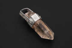 Hand Fossicked Smoky Quartz Point Pendant, 925 Silver, Minimalist