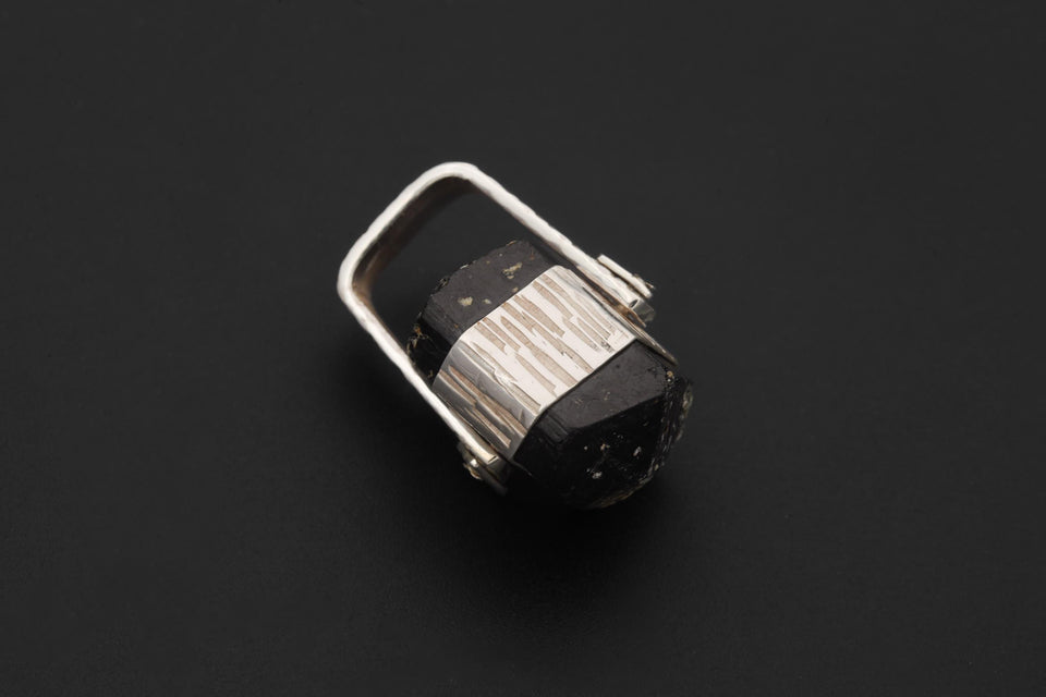 Black Tourmaline Pendant 925 Sterling Silver Himalayan Double Terminated Root Chakra Protection Necklace