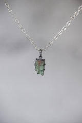 High Grade Watermelon Tourmaline Pendant Sterling Silver Claw Setting Raw Crystal Tabular Gem Heart Chakra Jewelry Oxidised Finish