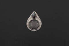 Labradorite Magnifying Glass Pendant, 925 Silver Fire Starter, Artisan Jewelry