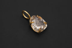 Herkimer Diamond Pendant 18k Gold Plated 925 Sterling Silver Raw Quartz Claw Necklace Crown Chakra Gift