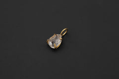 Herkimer Diamond Pendant 18k Gold Plated 925 Sterling Silver Raw Quartz Claw Necklace Crown Chakra Gift