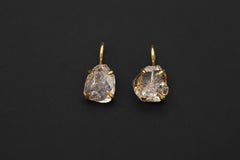 Herkimer Diamond Pendant 18k Gold Plated 925 Sterling Silver Raw Quartz Claw Necklace Crown Chakra Gift