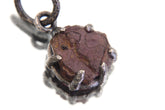Cambodian Ruby Pendant, Raw Gem Specimen, Oxidized Silver Claw