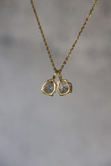 Herkimer Diamond Pendant 18k Gold Plated 925 Sterling Silver Raw Quartz Claw Necklace Crown Chakra Gift