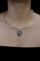 Afghani Opalized Glass Pendant Sterling Silver Raw Iridescent Ancient Relic Necklace Claw Set Jewelry Gift