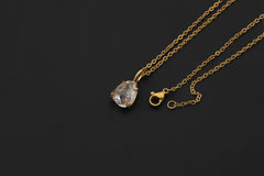 Herkimer Diamond Pendant 18k Gold Plated 925 Sterling Silver Raw Quartz Claw Necklace Crown Chakra Gift