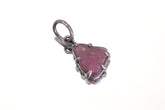 Rubellite Tourmaline Pendant, Oxidized Sterling Silver Claw Setting