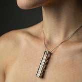 Oxidized Sterling Silver Pearl Cage Pendant Necklace: Hammered Silver