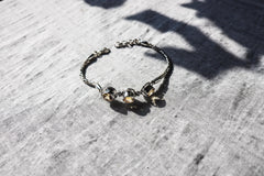 Faceted Citrine Sterling Silver Bracelet, Byzantine Chain, Adjustable