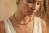 Textured Gold Plated Brass Choker: Boho Open Neck Collar