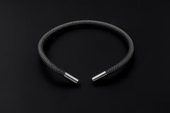 Sterling Silver Mesh Choker Oxidized Silver Collar Minimalist Statement Necklace Handmade Modern Jewelry