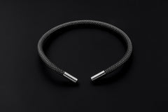 Sterling Silver Mesh Choker Oxidized Silver Collar Minimalist Statement Necklace Handmade Modern Jewelry