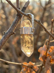 Hand Fossicked Smoky Quartz Point Pendant, 925 Silver, Minimalist