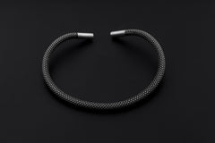 Sterling Silver Mesh Choker Oxidized Silver Collar Minimalist Statement Necklace Handmade Modern Jewelry