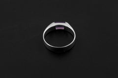 Amethyst Ring 925 Sterling Silver Octagon Faceted Violet Gemstone High Shine Geometric Crown Chakra Jewelry Size 6US