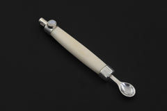 Blue Moonstone Bone Spoon Pendant Sterling Silver 925 Handmade Ritual Jewelry Lunar Necklace Crown Chakra Gift