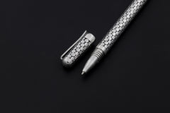 Sterling Silver Pen 925 Handmade Writing Tool High Shine Oxidized Pattern Luxury Desk Gift Artisan Silver Pen