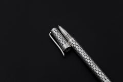 Sterling Silver Pen 925 Handmade Writing Tool High Shine Oxidized Pattern Luxury Desk Gift Artisan Silver Pen