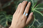 Australian Opal Doublet Ring 18k Gold Plated 925 Silver Adjustable October Birthstone Crown Chakra Gift