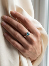 Raw Apatite Gem Ring: Hammered Sterling Silver Band