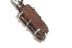 Orange Kyanite Pendant: Oxidized 925 Silver, Root Chakra Stone