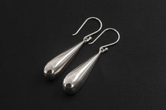 Sterling Silver Teardrop Earrings 925 High Shine Polish Minimalist Drop Dangle Jewelry Elegant Modern Gift for Her Sleek Liquid Metal Style