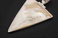 Triangular Mother of Pearl Pendant 925 Sterling Silver Shell Necklace Charm Ocean Jewelry Gift