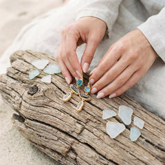 Handmade Blue Apatite Petroleum Quartz Earrings, Gold Vermeil Sterling Silver, Boho Statement Jewelry