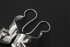 925 Silver Curl Drop Earrings, High Shine Polish, Sculptural Wave Design, Minimalist Dangle Jewelry, Elegant Sterling Silver Earrings Gift