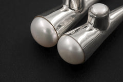 Pearl Drop Dangle Earrings 925 Sterling Silver High Shine Polish Round Pearl Cone Earrings Elegant Minimalist Pearl Jewelry Gift