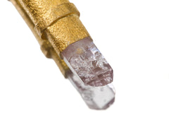 Vera Cruz Amethyst Quartz Locket: Gold Plated Sterling Silver Stash Urn Pendant