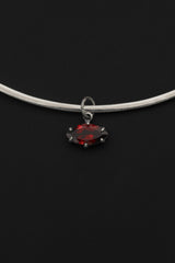 Garnet Marquise Pendant 925 Sterling Silver Sand Textured Oxidized Claw Necklace Root Chakra January Birthstone Gift
