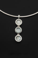 Triple Black Pearl Pendant Sterling Silver 925 Minimalist Drop Necklace Ocean Talisman Elegant Jewelry Gift