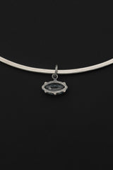 Claw Set Blue Topaz Eye Pendant 925 Sterling Silver Marquise Faceted Necklace Oxidized Sand Texture Throat Chakra December Birthstone Gift