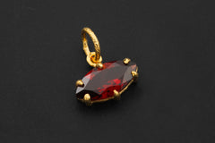 Garnet Pendant 925 Sterling Silver 18k Gold Plated Sand Textured Claw Set Marquise Necklace Root Chakra January Birthstone Gift