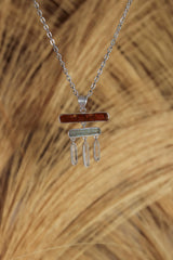 Raw Red Kyanite Aquamarine Pendant: Sterling Silver Healing Necklace