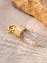 Gold Plated Quartz Point Pendant: Australian Fossicked Crystal Necklace