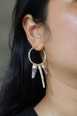 Vera Cruz Amethyst & Pearl Sterling Silver Earrings: Chakra Healing