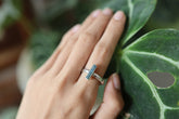 Azure Rhythm: Blue Kyanite- Sterling Silver Ring - Hammer Textured & Shiny Finish - Size 9 US - NO/03