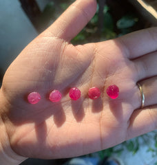 Custom Order of TJ Cambodian Ruby Stone Spoon, Gold Plated Brass Ritual Spoon