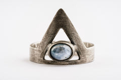 Moonstone Adjustable Open Ring- 925 Sterling Silver – Made to Order, Chakra Healing Jewelry, Unique Gift with Hammered or Brushed Finish