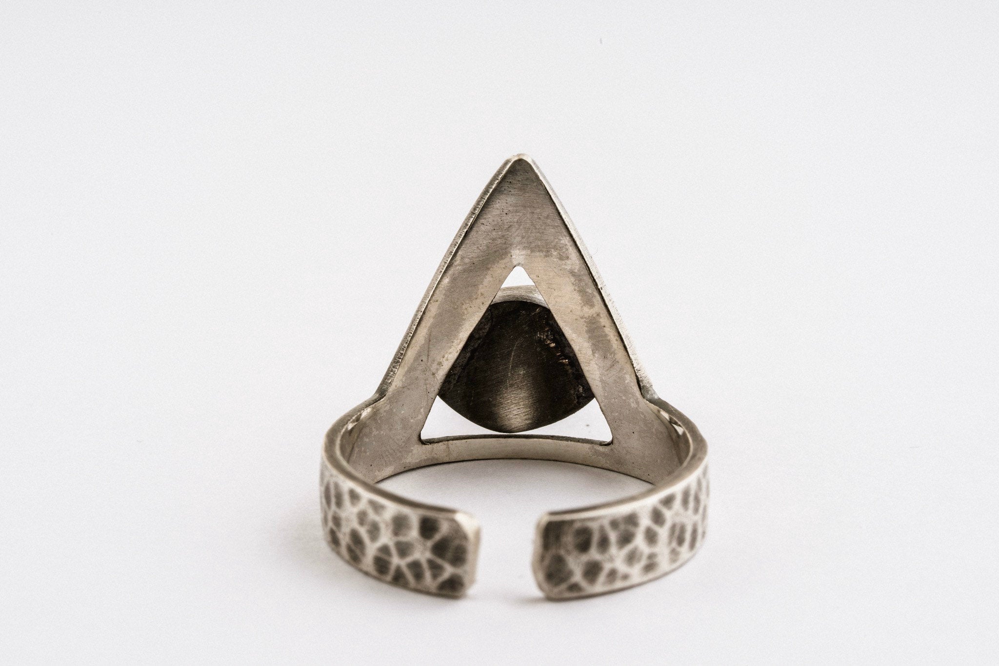 Herkimer Diamond Quartz Ring 925 Sterling Silver Adjustable Band Raw Crystal Ring Hammered Brushed Third Eye Gift