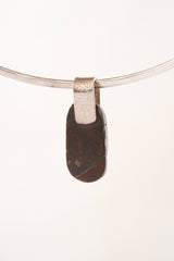 Australian Sparkly Boulder Opal - 925 Sterling Silver - Silver Dust Textured Pin Pendant Setting - Neckpiece N/3