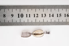 Cowrie Shell and Vera Cruz Amethyst Pendant Necklace, 925 Sterling Silver, Mandala Setting, Unique Gift