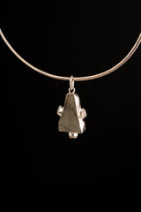 Raw Rainbow Labradorite & Raw Blue Moonstone Multistone Pendant, Hammer Textured Sterling Silver, Third Eye Chakra, Emotional Healing ,Gift