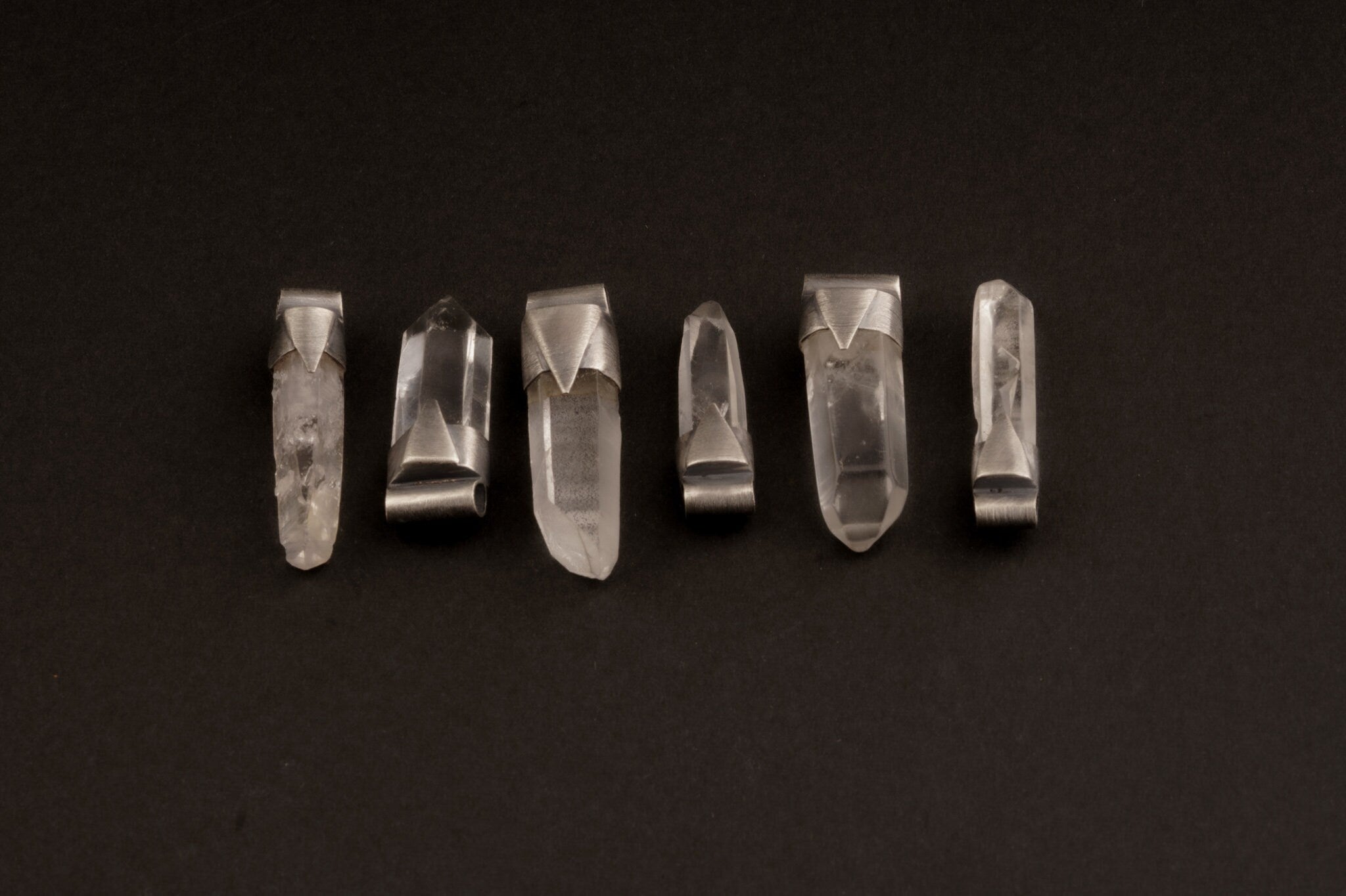 Himalayan Black Rutile Quartz Point Pendant: Oxidized Sterling Silver